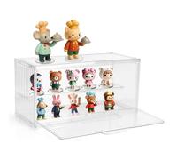 MADEHAY Vitrine, Boîte de Rangement Empilable, Vitrine en Transparent avec Porte Magnétique à 2 Couches pour Mini Figurines Pop, Funko Pop, Objets de Collection, DIY (2, 34x17x19cm)