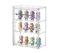 MADEHAY Vitrine, Boîte de Rangement Empilable, Vitrine en Transparent avec Porte Magnétique à 3 Couches pour Mini Figurines Pop, Funko Pop, Objets de Collection, DIY(3, 27x13x35cm)