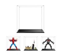 MADEHAY Vitrine en Acrylique Transparente Anti - poussière, Grande Boîte de présentatio pour Lego Model série 71707 71750 71783 76225 76226 76230. (30x15x30cm, Base Bleue)