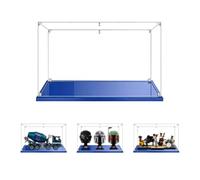 MADEHAY Vitrine en Acrylique Transparente Anti - poussière, Grande Boîte de présentatio pour Lego Model série Star Wars Helmet Collection 75304 75305 75327 75328. (50x20x25cm, Noir Base)