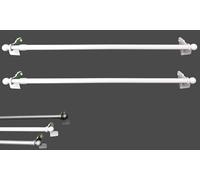 MadeInNature Lot de 2 tringles à Clipser, Autobloquantes, Montage sans Vis ni perçage Fix’VIT Extensibles, Couleurs et Longueurs au Choix (Extensible 80x120 cm, Lot de 2 Embout Boule Blanc)