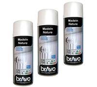 MadeInNature Lot de 3 bombes de peinture, spray Hautes températures ou radiateurs, Intérieur et Extérieur, 400 ml (Lot de 3 Radiateurs Blanc Satin)