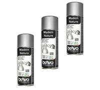 MadeInNature Lot de 3 Bombes de Peinture, Spray Peinture Effet déco, Intérieur et Extérieur, 400 ml (Effet inox 183108 lot de 3)