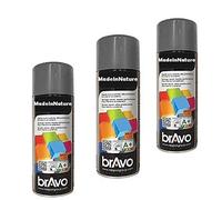MadeInNature Lot de 3 bombes de peinture, spray peinture nuancier Ral, Intérieur et Extérieur, 400 ml (Gris argenté Ral 7001 Brillant lot de 3)