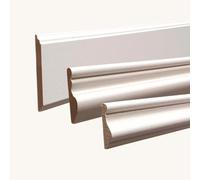 MadeInNature Moulure Murale, Cimaise en bois médium blanche, longueur 2 mètres, corniche bois prépeinte robuste et facile à poser, Modèles et Tailles au choix (7956, Lot 40 mètres)