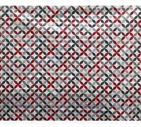 MadeInNature Nappe Toile cirée PVC sur Mesure, Tailles et Motifs au Choix, Nappe pour Tables intérieures et extérieures (140x140cm, Arabesque Rouge)