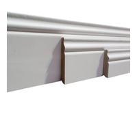 MadeInNature, Plinthe en médium mouluré de style Louis XV prépeinte blanche de très grande qualité, différentes dimensions, fabrication Française (Long 2 m Hauteur 11 cm, 36 ml)