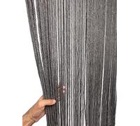 MadeInNature Rideau de Porte Coton Polyester Corde tressée qualité supérieure, Intérieur et Extérieur, Largeur 90 cm x Longueur 200 cm, Plusieurs modèles aux Choix (Gris 94 brins)
