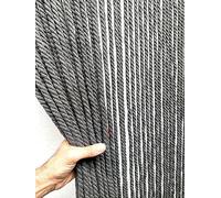 MadeInNature Rideau de Porte Naturel Corde Coton Tressée Haut de Gamme, Intérieur et Extérieur, Largeur 90 cm x Longueur 200 cm, Différents modèles (Gris 54 brins)