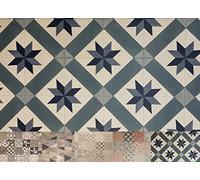 MadeInNature® Tapis PVC Carreaux Ciment en Différentes Tailles, Vinyle Style Suédois, Passage Devant Évier, Recouvrement de Sol (200x300cm, Aubrac)