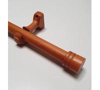 MadeInNature Tringle à Rideaux en Bois, diamètre Ø 28 mm, Kit Tringle à Rideaux Complet Avec Embouts et Supports, Longueur et Couleurs au Choix (Merisier, Embout Bouchon, Longueur 1.40 m)