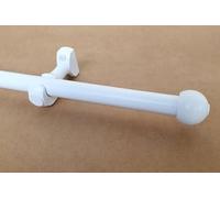 MadeInNature Tringle à Rideaux en Bois, diamètre Ø 28 mm, Kit Tringle à Rideaux Complet Avec Embouts et Supports, Longueur et Couleurs au Choix (Blanc, Embout Boule, Longueur 1.80 m)
