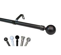 MadeInNature Tringle à Rideaux Extensible Design, de 120 à 210 cm, Prix Imbattable par quantité, Kit Tringle Complet, Embouts Supports et Tube métal (Stael gris béton, Lot de 2)