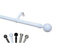 MadeInNature Tringle à Rideaux Extensible Design, de 120 à 210 cm, Prix Imbattable par quantité, Kit Tringle Complet, Embouts Supports et Tube métal (Stael blanc mat, Lot de 1)