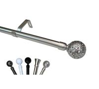 MadeInNature Tringle à Rideaux Extensible Design, de 120 à 210 cm, Prix Imbattable par quantité, Kit Tringle Complet, Embouts Supports et Tube métal (Voltaire gris argent, Lot de 3)
