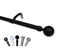 MadeInNature Tringle à Rideaux Extensible Design, de 120 à 210 cm, Prix Imbattable par quantité, Kit Tringle Complet, Embouts Supports et Tube métal (Stael noir mat, Lot de 1)