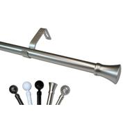 MadeInNature Tringle à Rideaux Extensible Design, de 120 à 210 cm, Prix Imbattable par quantité, Kit Tringle Complet, Embouts Supports et Tube métal (Balzac gris argent, Lot de 2)