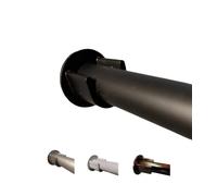 MadeInNature, Tringle à Rideaux Fer Forgé entre-murs, Tringle penderie Métal, Couleur et Longueur au choix Noir, Blanc, Gris, Graphite, Ø 20 mm + 2 supports spéciaux (Longueur 1m, Noir mat)