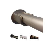 MadeInNature, Tringle à Rideaux Fer Forgé entre-murs, Tringle penderie Métal, Couleur et Longueur au choix Noir, Blanc, Gris, Graphite, Ø 20 mm + 2 supports spéciaux (Longueur 1.80 m, Argent mat)