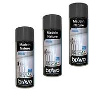 MadeInNatureLot de 3 bombes de peinture, spray Hautes températures ou radiateurs, Intérieur et Extérieur, 400 ml (Lot de 3 Radiateurs Gris anthracite Ral 7016)