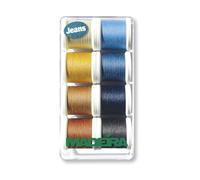 Madeira Aerofil Extra Forte n°35 - Kit 8 bobines de 100m - Fil à coudre pour Jeans, Cuir, Boutons et Surpiqûres Décoratives - Code 8005