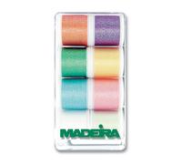 Madeira Boite Cadeau - Métallique - Opale - 8 X 200m - Bobines - Fil - Pastel -