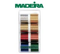 Madeira Classique Fil Métallique Boîte 8 X 200m Bobines - Bleu Red Vert or