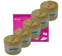 Madeira Nora Lot de 5 fils à tricoter métallisés à paillettes Doré 324