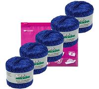 Madeira Nora Lot de 5 pelotes de fil à tricoter métallisé Bleu 338 5 x 25 g