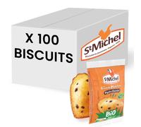 Madeleine Bio St Michel Pépites de Chocolat - 100 madeleines emballées individuellement
