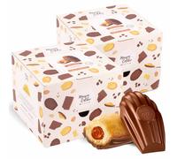 Madeleine Cœur Caramel beurre salé Maison Colibri Coque Chocolat Lait - 2 boites - 60 madeleines emballées individuelleme
