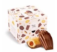 Madeleine Cœur Caramel beurre salé Maison Colibri Coque Chocolat Lait - 30 madeleines emballées individuellement