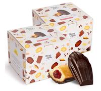 Madeleine Cœur Framboise Maison Colibri Coque Chocolat Noir - 2 boites - 60 madeleines emballées individuellement