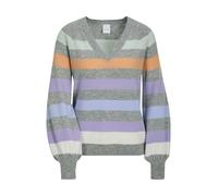 MADELEINE Pull-over gris argenté / vert pastel / orange clair / blanc, Taille S-M