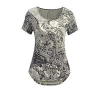 MADELEINE T-shirt gris / noir, Taille XS