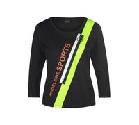 MADELEINE T-shirt vert fluo / orange foncé / noir / blanc, Taille XS