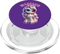 Madelyn Adorable Motif Licorne pour Fille avec nom Madelyn PopSockets PopGrip pour MagSafe