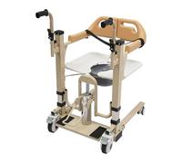 Madelynn Releveur hydraulique pour patient, dossier à 180°, avec 4 roues universelles, base en U, chaise de transfert hydraulique, 50 mm, capacité de charge de 200 kg, avec poignées antidérapantes
