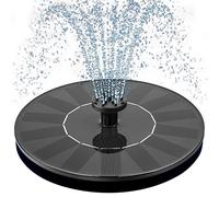 Mademax Fontaine solaire 1 W pour bain d'oiseaux, fontaine solaire avec 6 buses, pompe à eau flottante autoportante pour bain d'oiseaux, jardin, étang, piscine, extérieur