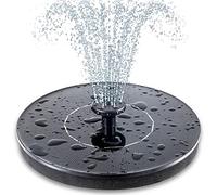 Mademax Fontaine solaire flottante pour abreuvoir à oiseaux, jardin, étang, piscine, extérieur Version améliorée 1,4 W avec 4 buses