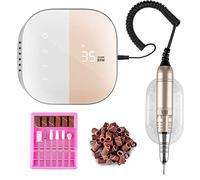 Madenia Ponceuse pour Ongles Professionnel, 35000 RPM Lime à Ongles électrique Manucure Pédicure Machine avec Affichage LCD, 6 Embouts Ponçage, Faible bruit, Faible vibration, Salon ou Domicile, Rose