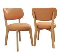Madera2 Lot de 2 chaises de salle à manger rembourrées en bois avec dossier et pieds en bois pour salle à manger, salon, chambre à coucher et réception (Madera2)