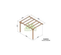 Maderland - Pergola accolée en bois lamellé-collé Andorra 400 x 300 cm G