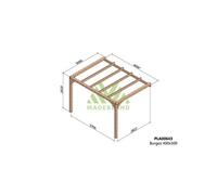 Pérgola laminada adosada de