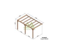 Maderland - Pergola accolée en bois lamellé-collé Burgos 500 x 300 cm