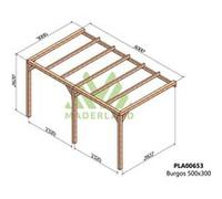 Maderland - Pergola accolée en bois lamellé-collé Burgos 500 x 300 cm G