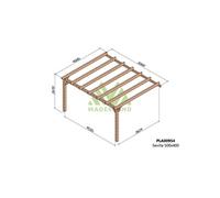 Maderland - Pergola accolée en bois lamellé-collé Sevilla 500 x 400 cm G