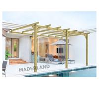 Pergola Adossée En Bois Massif Orléans 300 X 300 Cm- Maderland Multicolore