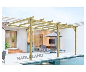Maderland Pergola en bois adossée - modèle OVIEDO - 510 x 420 cm