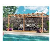 Maderland Pergola en bois adossée - modèle PALMA - 300 x 300 cm G